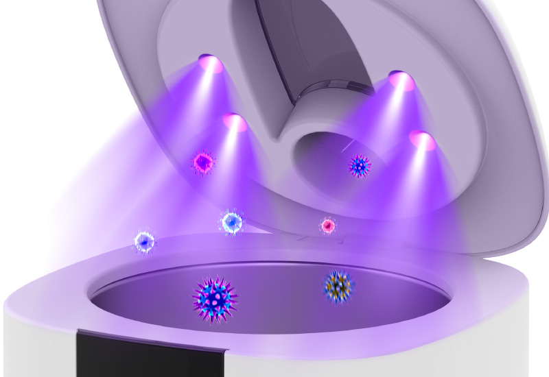 demonstration-der-uv-sterilisationsfunktion-des-ultraschallreinigungsger&auml;ts-skymen